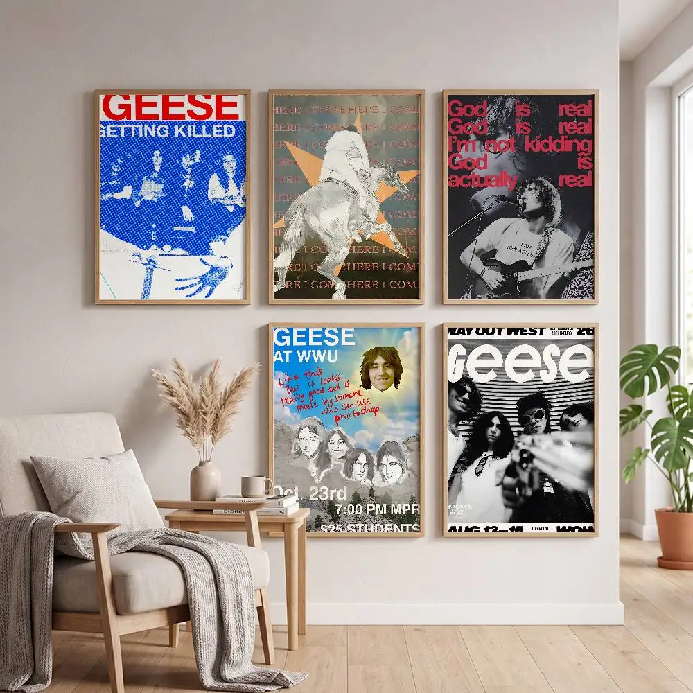 Band G-Geese Getting Killed Vintage Poster Self-adhesive Art Waterproof Paper Sticker Coffee House Bar Room Wall Decor