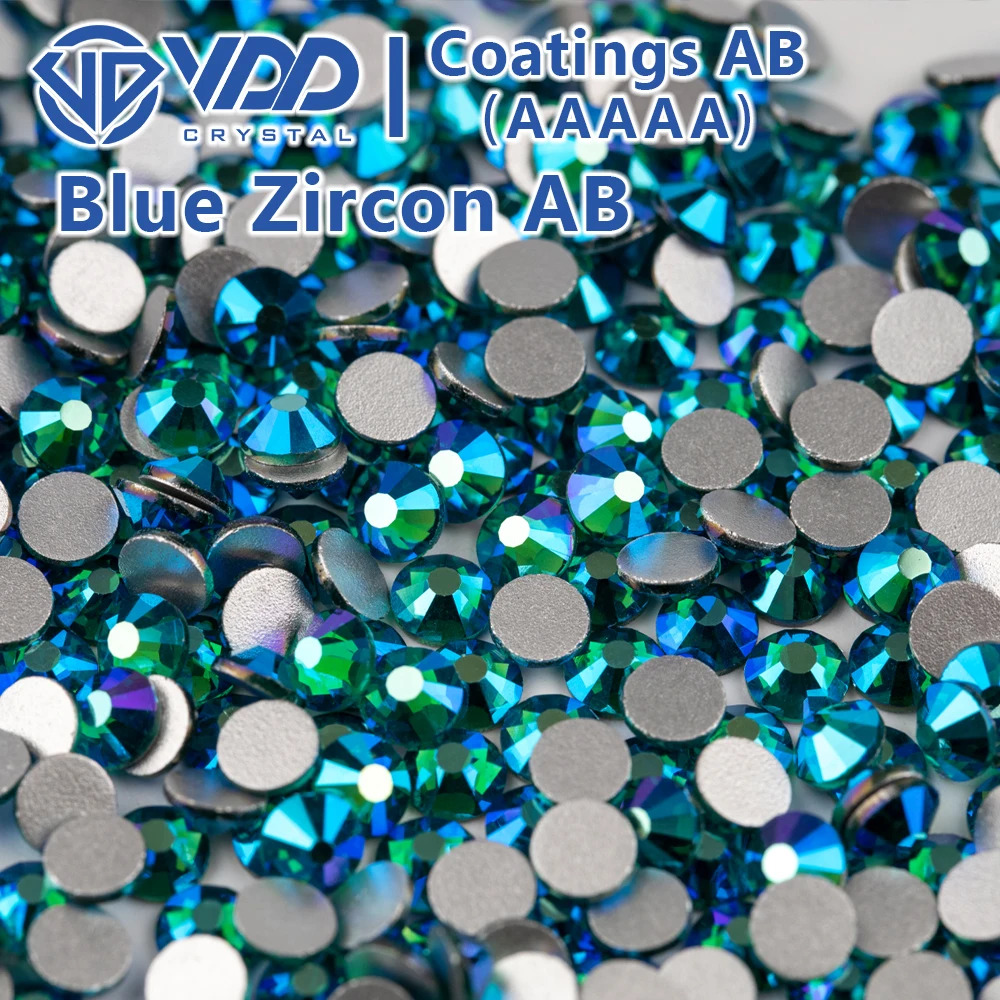 VDD 091 Blue Zircon AB SS4-SS30 Crystal Glass Rhinestone Glitter Flatback Stones For Nail Art Decoration DIY Craft Accessories