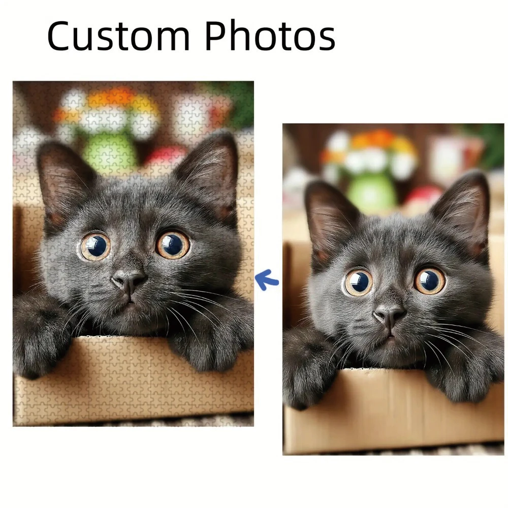 35/300/500/1083pcs Personalized Custom Photo Puzzle Pet Photos Customize Your Puzzle To Create An One-Of-A-Kind Present.