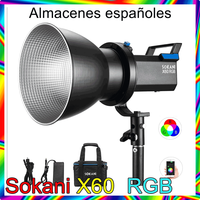 Sokani X60 RGB Version Outdoor Photography Lighting max 80W LED Video Light APP Adjust Brightness with Bag Bowens Mount