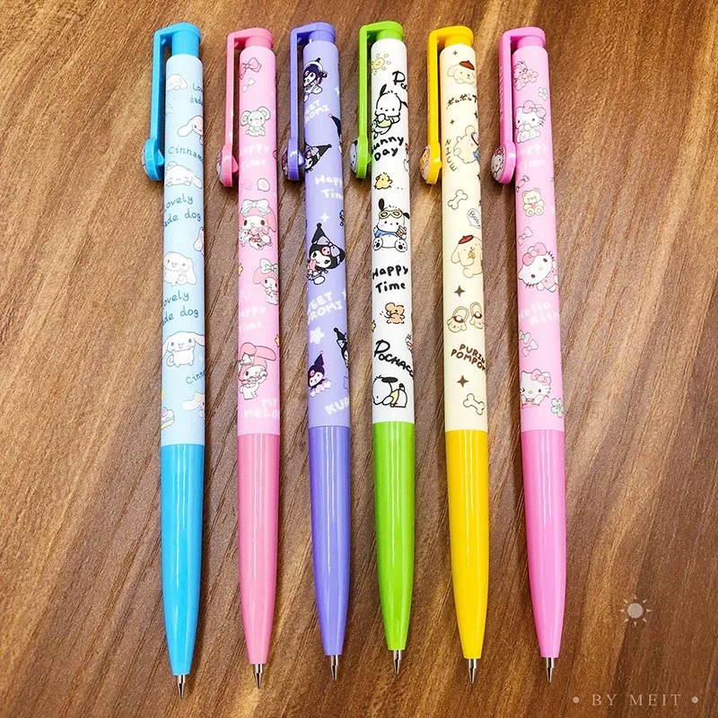 60pc /lot Sanrio Kuromi Melody Ballpoint Pen Cute Pochacco Kitty Ball Pens School Office Supplies