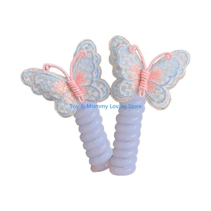 

Y1QF Sweet Girl Butterfly Cord Hair Ties Hair Scrunchies Kids Hair Rope Cord Hair Braiding Rope Girl Hair Shaping Cord Tie