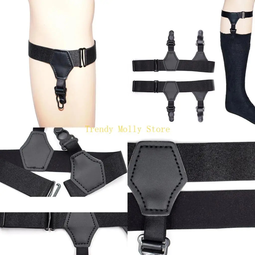 n5kb-2pcs-set-unisex-socks-garters-belt-suspenders-adjustable-non-slip-double-clips
