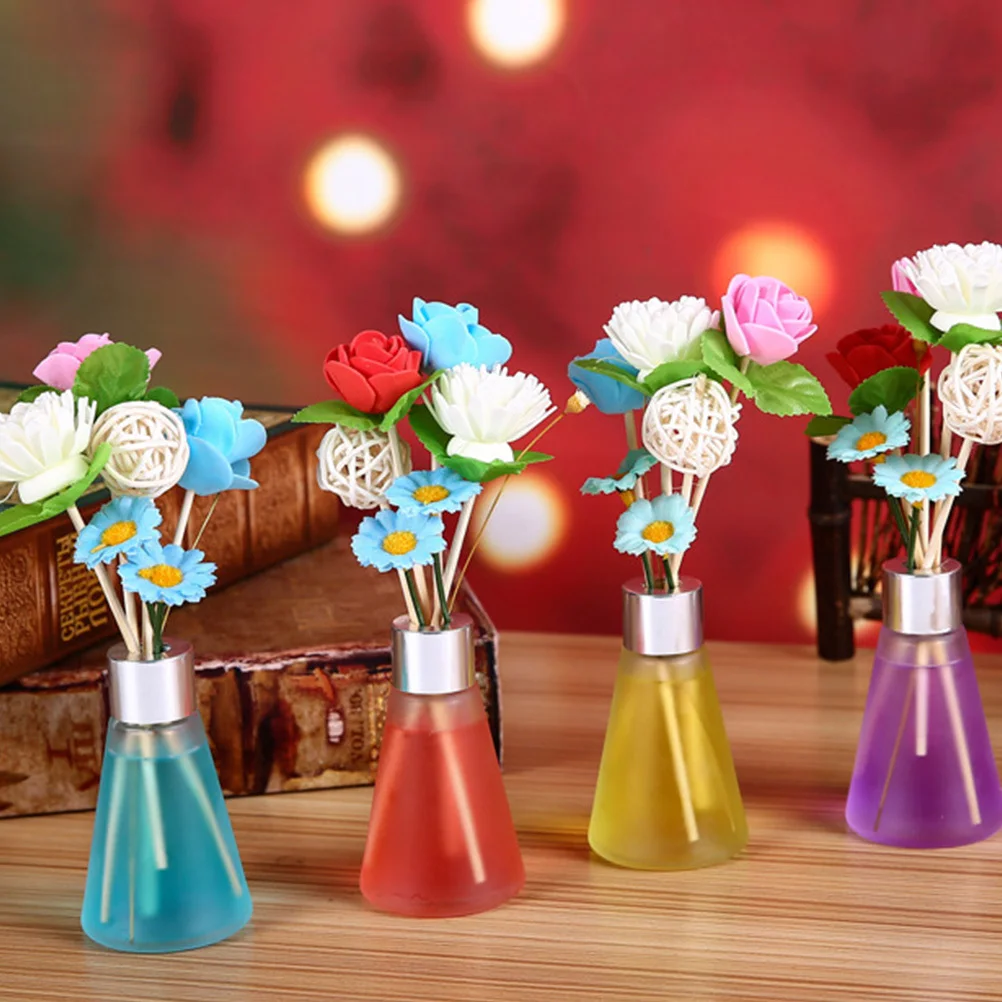 

2Pcs Aroma Essential Oil Desktop Decor Flower Air Freshener Safe Material Home Ornament for Bedroom Living Room Office