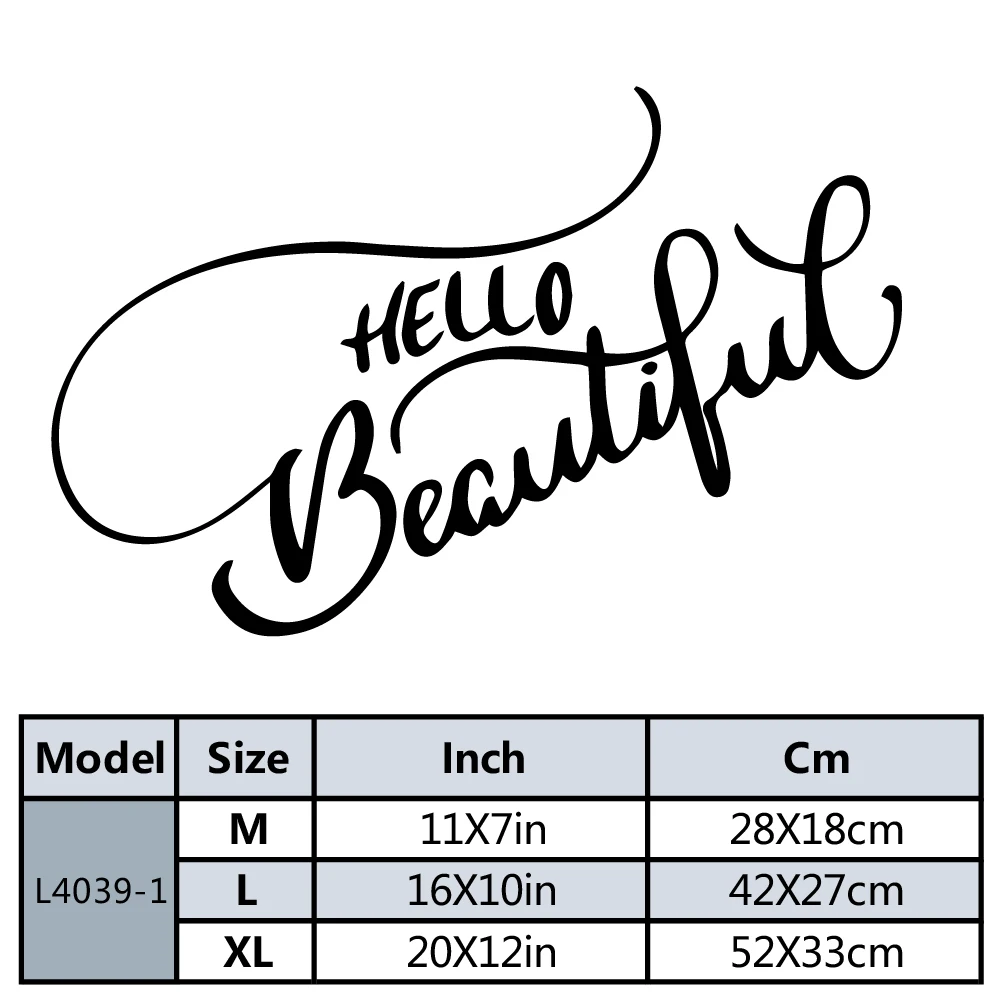 Hello Beautiful Mirror Wall Stickers Mural Art Home Decor For Toilet Stickers Wall Art MURAL