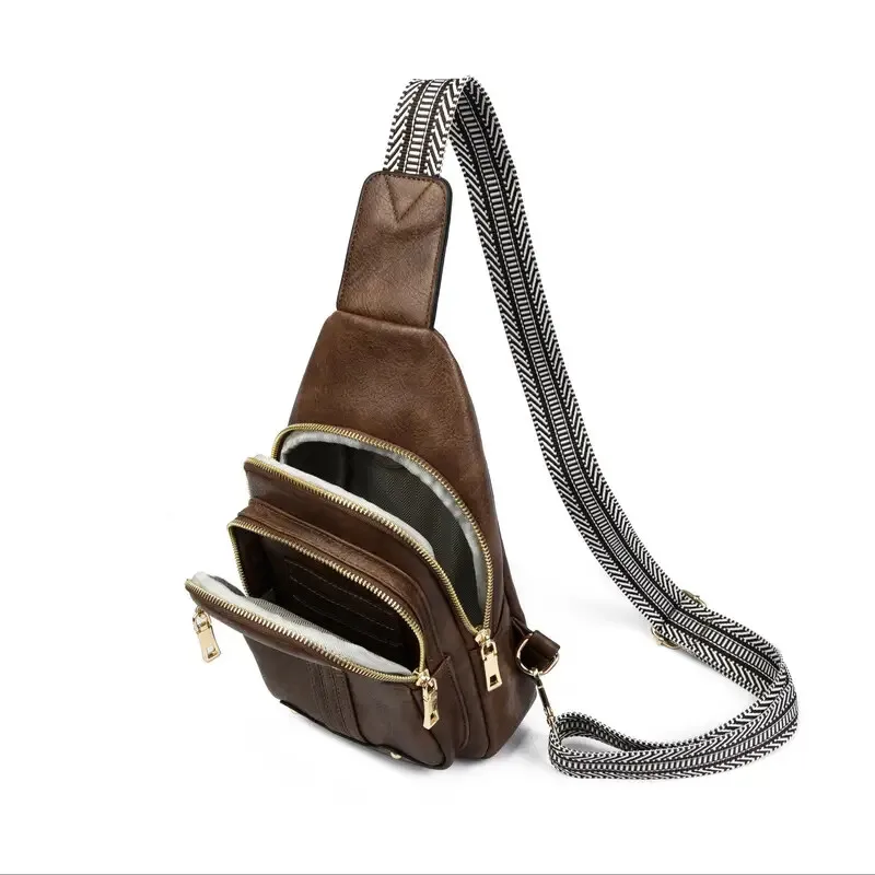 Pequenos Brown Crossbody Malas, Fanny Packs, Bolsa Peito para Trabalho e Compras, Bolsa Crossbody