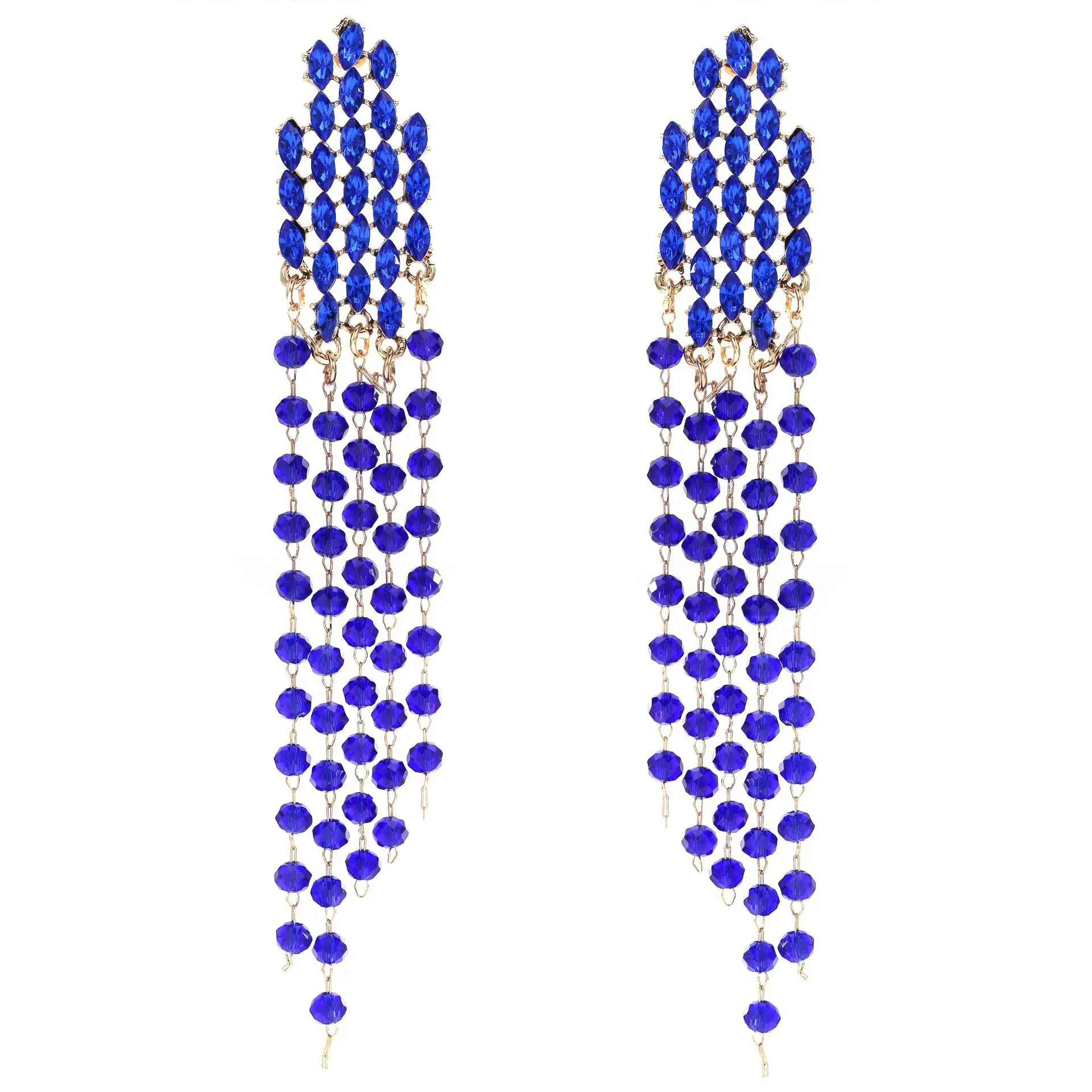 Luxuriöse Kristall-Strass-Perlen-Ohrringe mit langen Quasten für Damen, modischer Brautschmuck für Hochzeiten, Abendpartys und besondere Anlässe – Detail 7