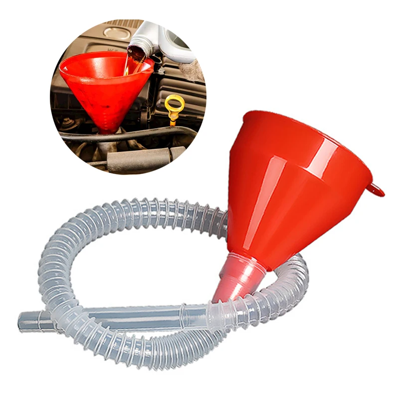 

Motorcycle Oil Filling Funnels Telescopic Extension Long Pipe Engine Gasoline Car Refueling Funnel Detachable Hose Moto Tools