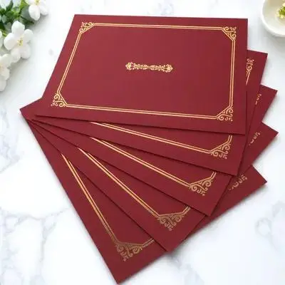 5 個の証明書用紙シェル A4 ディプロマホルダー文書保護カバー賞賛表彰オフィス家庭用フォルダー用