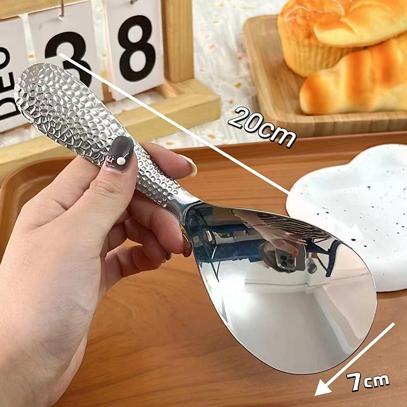 1Pc Stainless Steel Food Spoon Long Handle Rice Pot Shovel Buffet Spoon Utensils Home Kitchen Tool