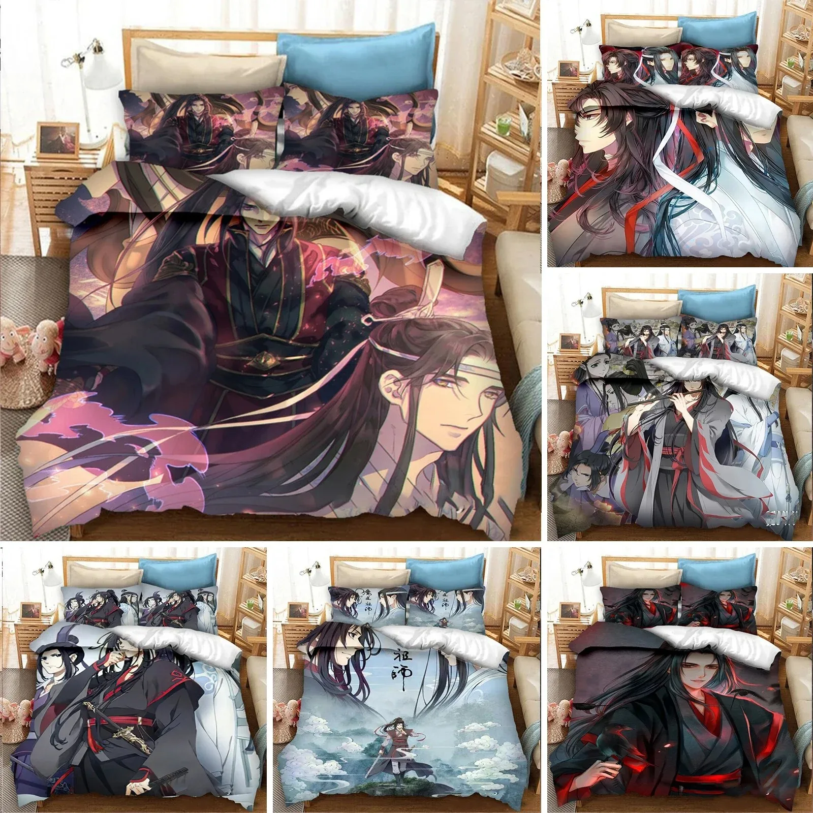 

Grandmaster of Demonic Cultivation Mo Dao Zu Shi Bedding Set Boys Adults Kid Duvet Cover Bed Cover Single Queen King Double