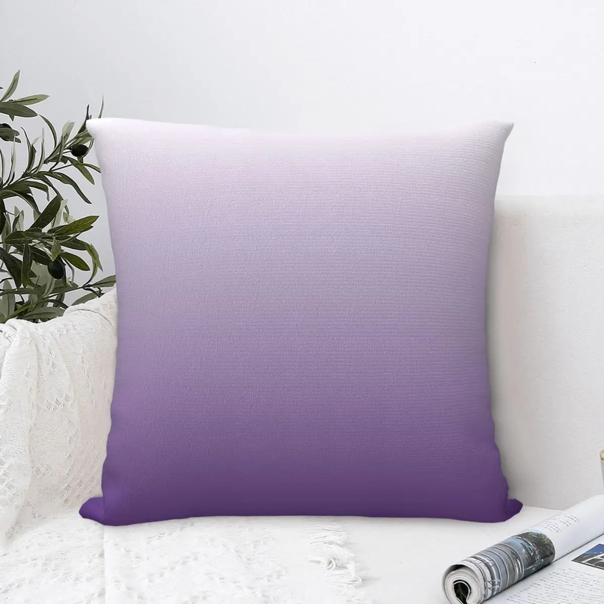 Chic Minimalist Egant Abstract Lilac Purple Ombre Pillowcase Solid Colour Art Backpack Cushion For Livingroom Car Coussin Covers