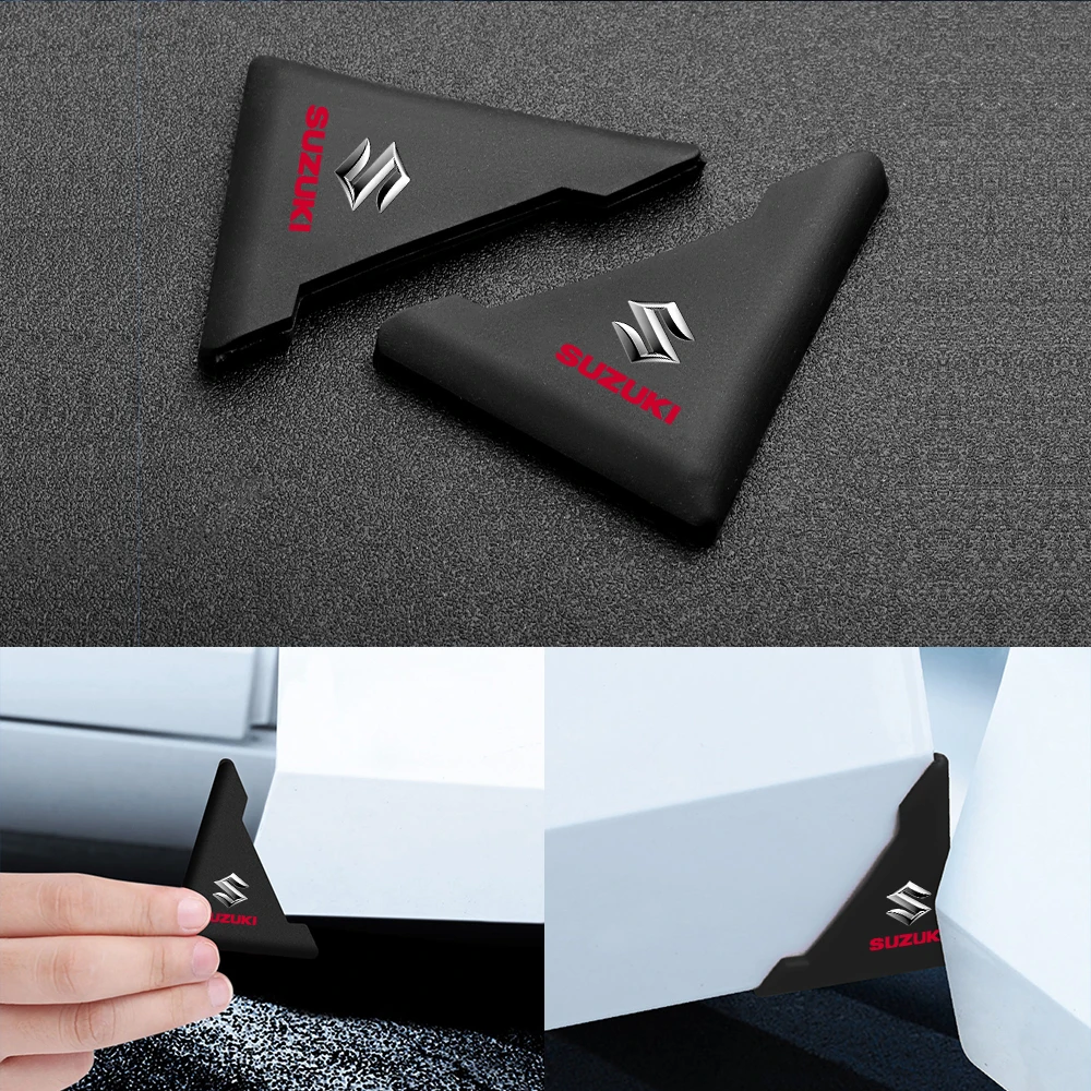 2 قطعة باب السيارة زاوية حامي غطاء سيليكون المضادة للخدش ملصقات لسوزوكي سويفت جيمي جراند فيتارا S-Cross XL-7 عربة Alivio #1