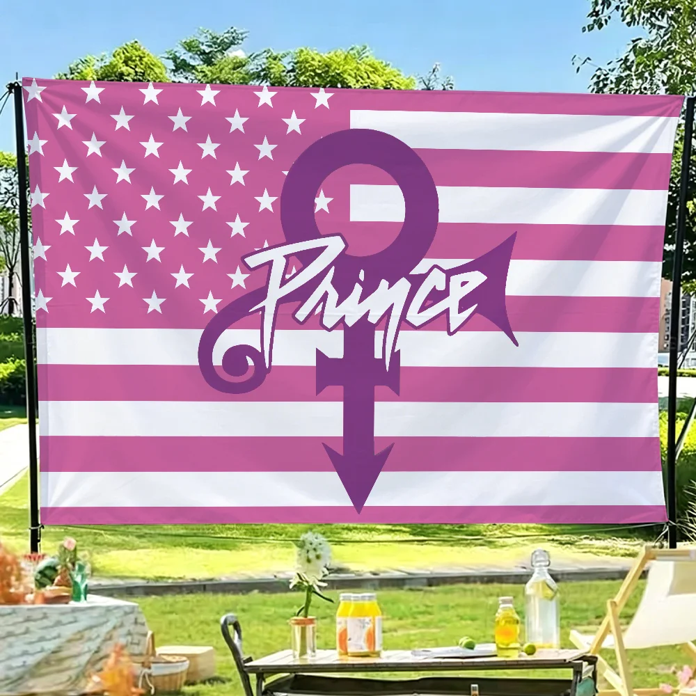 Singer P-Prince R-Rogers N-Nelson Flag Room Decoration Wall Tapestry Hanging Aesthetic Bedrooms Advertising Banner