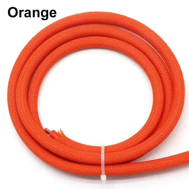 1~50m Orange PET Braid Sleeve 2~40mm High Density Snake Skin Sleeving Wrap Sheath For Electric Cables