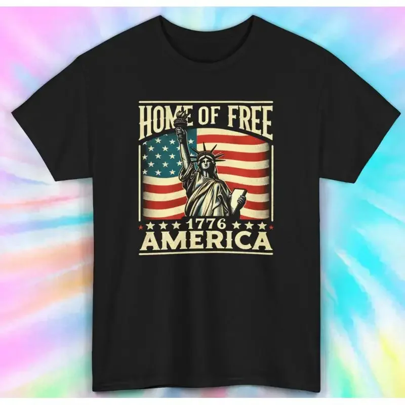 Home of Free 1776 America Patriotic Liberty T Shirt S 5XL