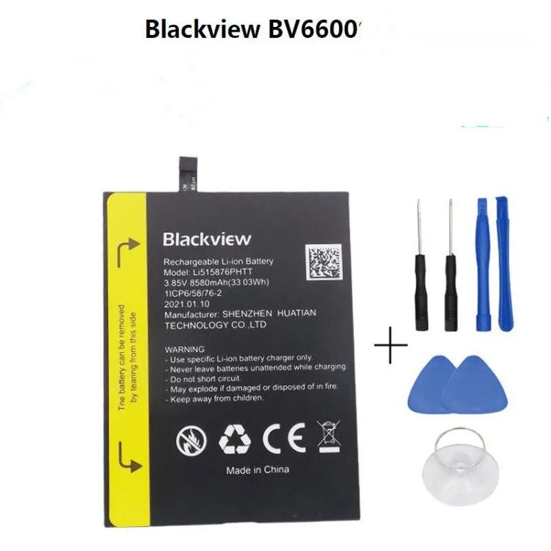 

In stock 100% original battery for Blackview BV6600 battery 8580mAh High capacity for Blackview Li515876HTT battery