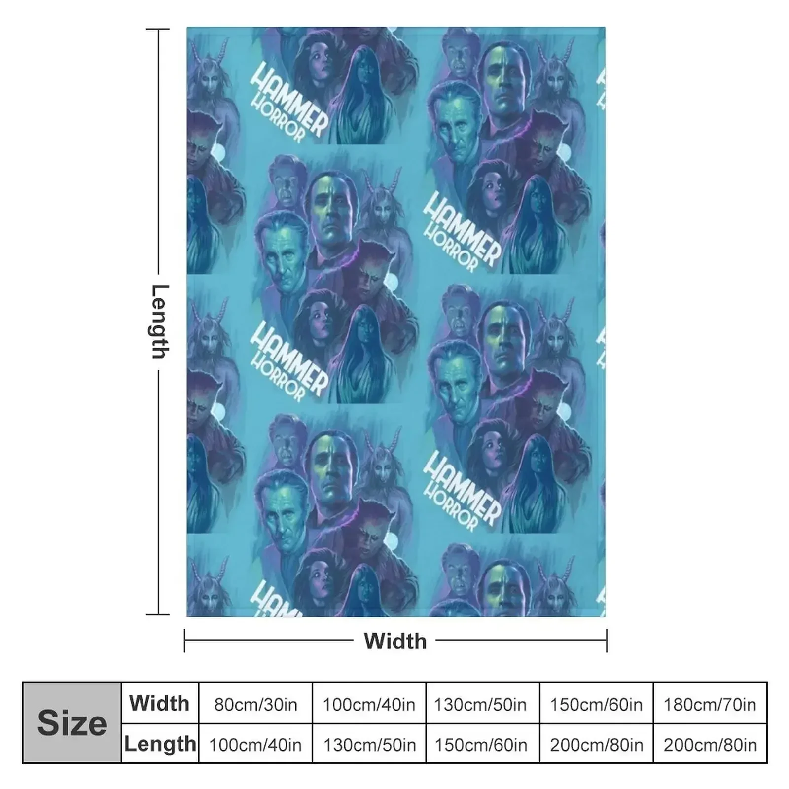 Hammer Horror Montage Throw Blanket couch cozy soft plush fuzzy picnic outdoor blanket