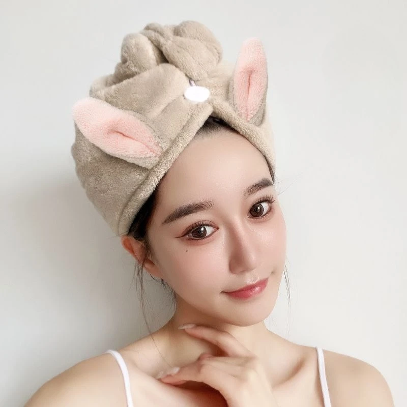 Dry Hair Towel Household Double-layers Waterproof Thick Women's Oilproof Shampoo Bathing Hat Wash Make-up Head Cover Hair Bonnet view 4