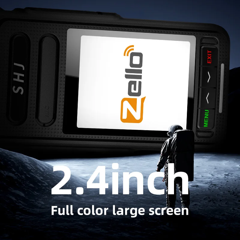 Zello POC無線機 2.4インチ Android 8.1 スマートウォーキートーキー、4G SIM/WiFi対応、100マイルの長距離通信、Bluetoothハンドヘルド無線機