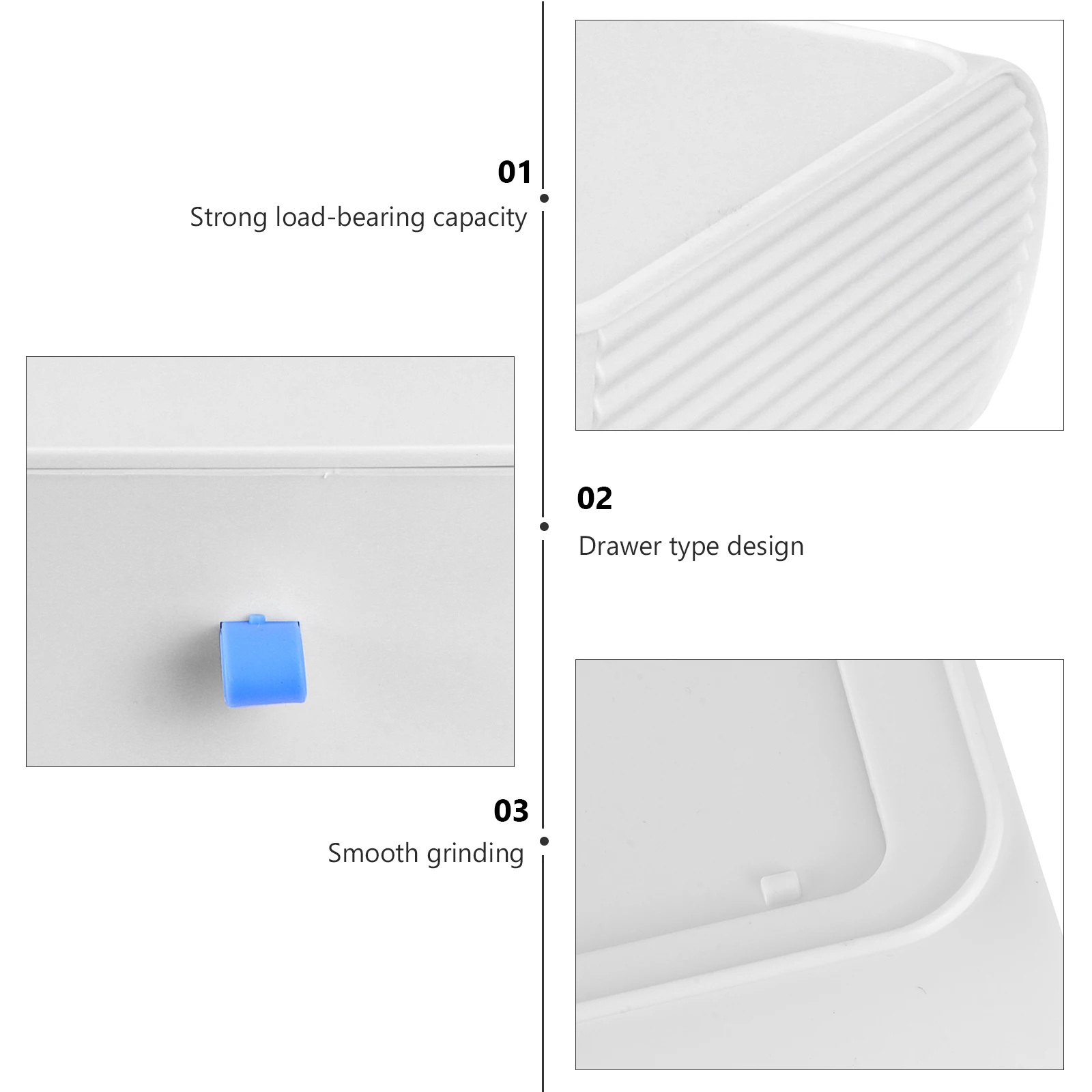 

Drawer Storage Box Home Organizer Foldable Case Desktop White Dormitory Basket Miss