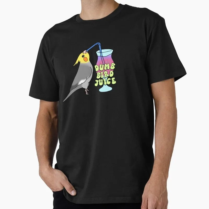Dumb Bird Juice Cockatiel Funny Parrot Gift T-shirt for Birds Lover Short Sleeve Graphic Clothes All Size Tops Unisex Tee S-6XL