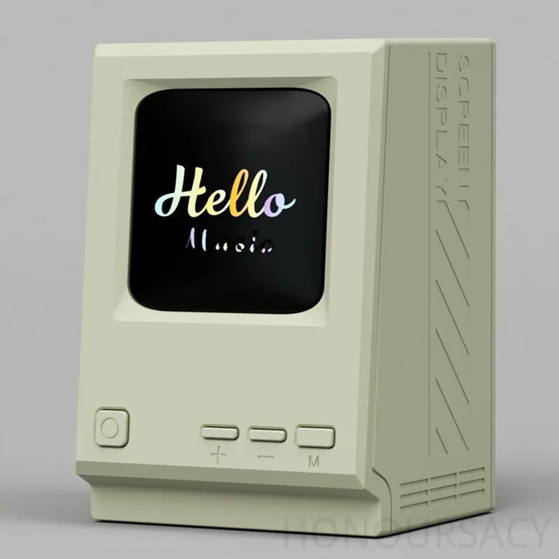 الموضة الإبداعية هدايا عيد ميلاد HIFI ستيريو مضخم صوت صغير ريترو TWS سمّاعات بلوتوث سطح المكتب ساعة تنبيه مع عرض كلمات #4