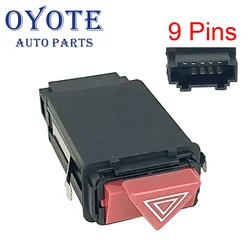 OYOTE 8D0941509H Car Emergency Hazard Warning Indicator Light Switch Red Button 9 Pins For Audi A3 A4 A6 C5 Allroad