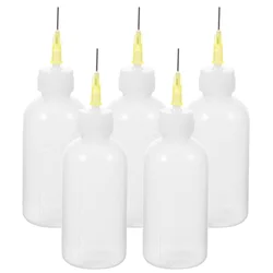 5 Pcs Precision Pointed Squeeze Bottles Fine Tip Pottery Glaze Needle Applicator White Plastic Underglazing Tools Clay Modeling