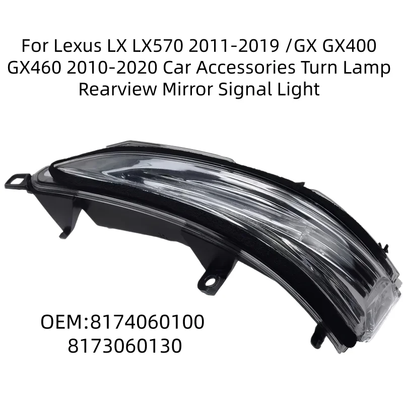 

For Lexus LX LX570 2011-2019 /GX GX400 GX460 2010-2020 Car Accessories Turn Lamp Rearview Mirror Signal Light