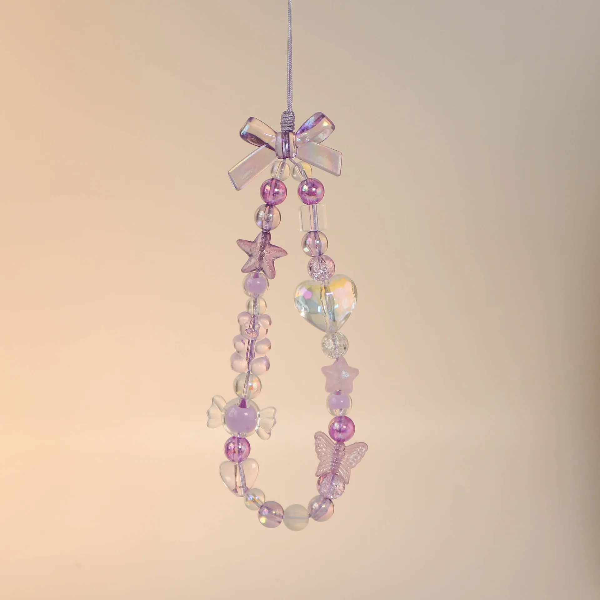 الإبداعية انفجار القوس الهاتف المحمول قلادة المتخصصة الحب حقيبة قلادة ستار كاميرا Ccd الحبل الأرجواني مفتاح سلسلة هواتف المحمول #6