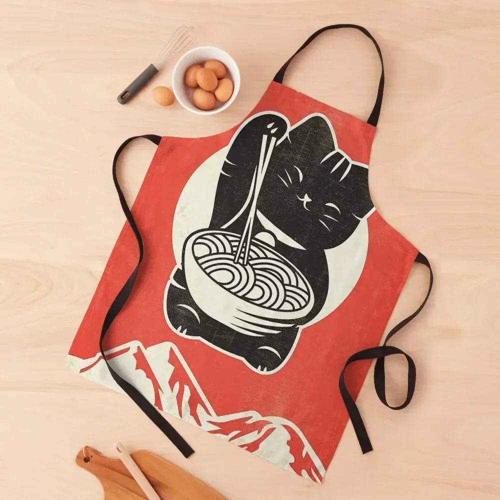 

RAMEN KAWAII CAT Apron For Home Accessories kitchen clothes Apron