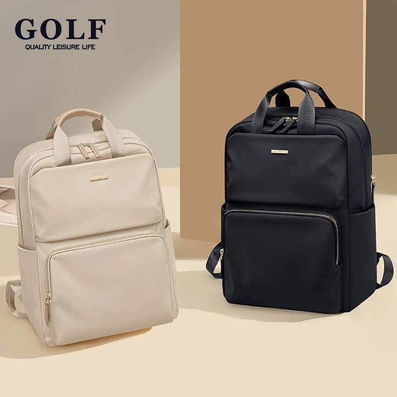 

GOLF QUALITY Large Capacity Travel Backpack Women's Fashion Oxford Cloth Casual Business Laptop Compartment 15.6" Solid Color