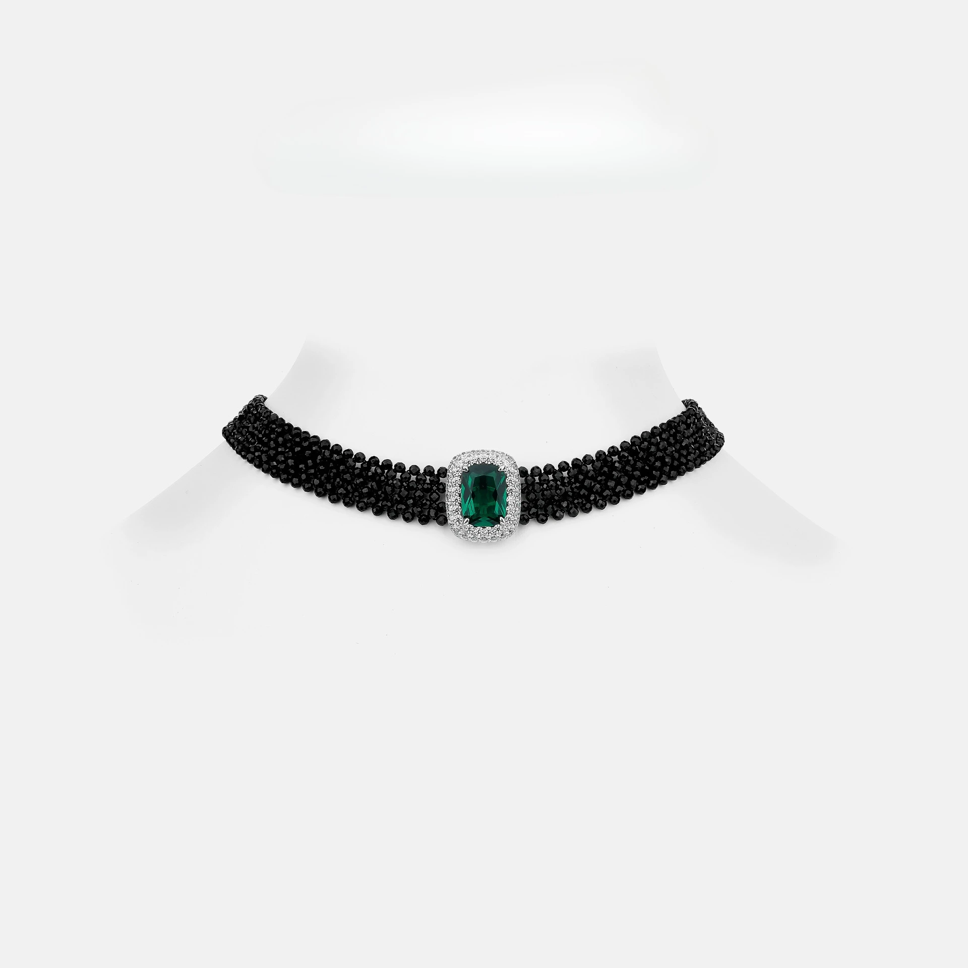 New Black Pointed Crystal Woven Necklace S925 Pure Silver Multi-layer Necklace, Women's High-end Jewelry, Wedding Jewelry