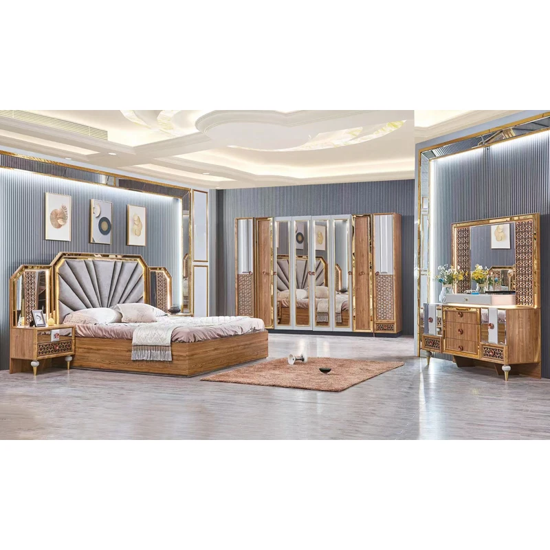 

Cheap Modern Luxury Bedroom Furniture Set Master Bedroom Solid Wood King Bed Home Bedroom Furniture