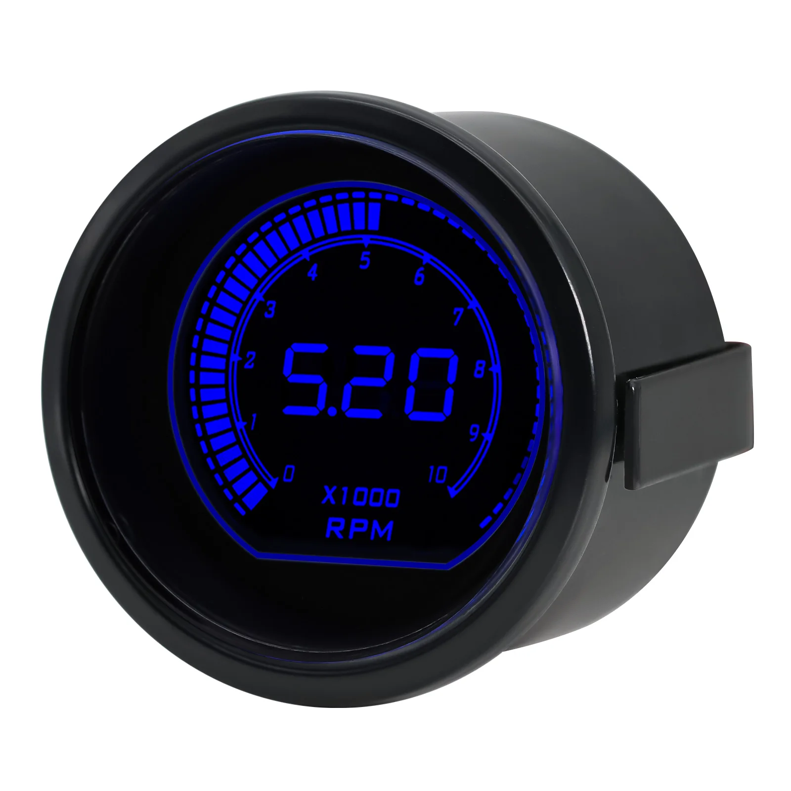 52mm Car Tachometer 0~10000 RPM Meter 12V 2 Colors Red Blue Universal Auto Digital Tachometer Gauge tacometro LED Hour counter