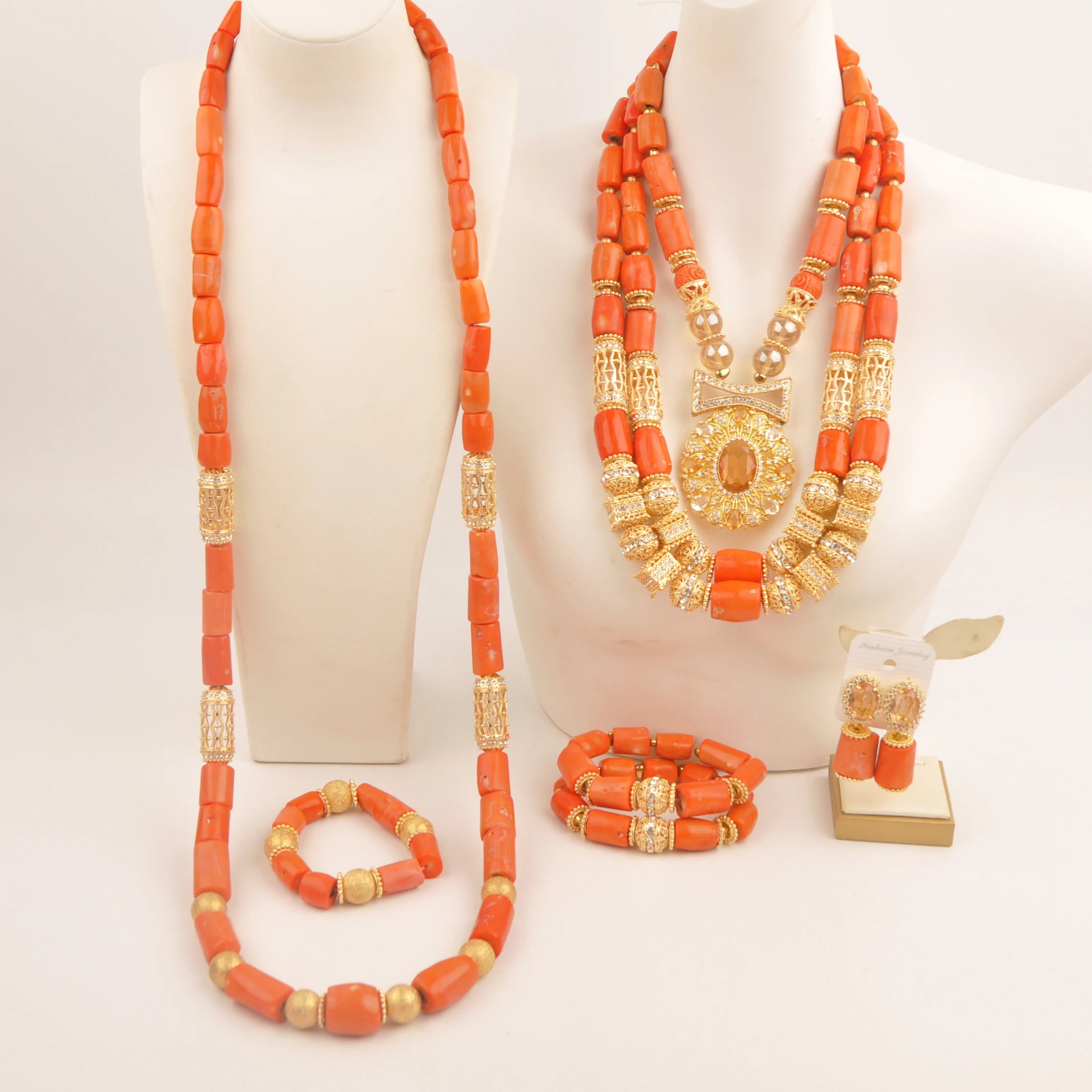 

Necklace Wedding Fashion Nigeria Collection Jewelry Natural Orange Coral Africa