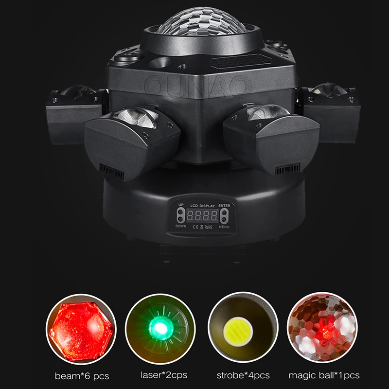 Imagem -02 - Led Moving Beam Lights Rgbw Equipamento de dj Clube Bar Dmx Iluminação Palco Rgb Home Party dj Disco Laser Magic Ball Novo 120w