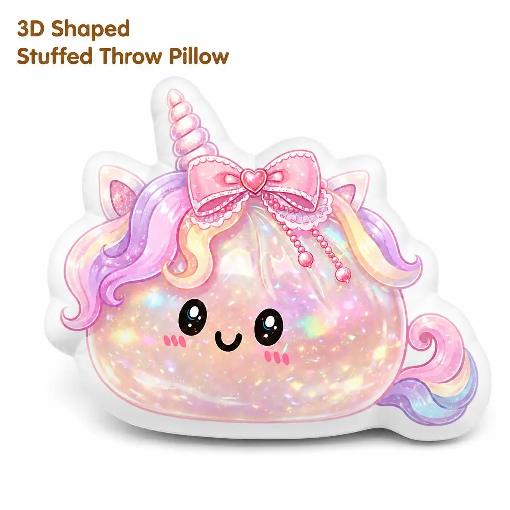 Unicorn Dumpling Kawaii Magical Rainbow Heart Star Shaped Pillow Cushion Stuffed Throw Pillow Home Decor Gift Sofa Decorative