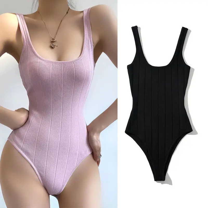 2023 European And American Women's Fashion Halter Top Leotard Versatile Slim Sexy Crotch Bottoming Adult Gymnastics Dancewear