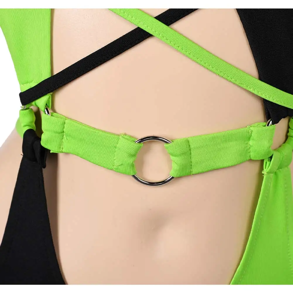 ملابس السباحة النسائية Shego تأثيري زي ، تمويه للنساء البالغات ، ملابس داخلية مثيرة ، مجموعة البيكينيات ، ملابس خيالية ، بدلة كرنفال للهالوين