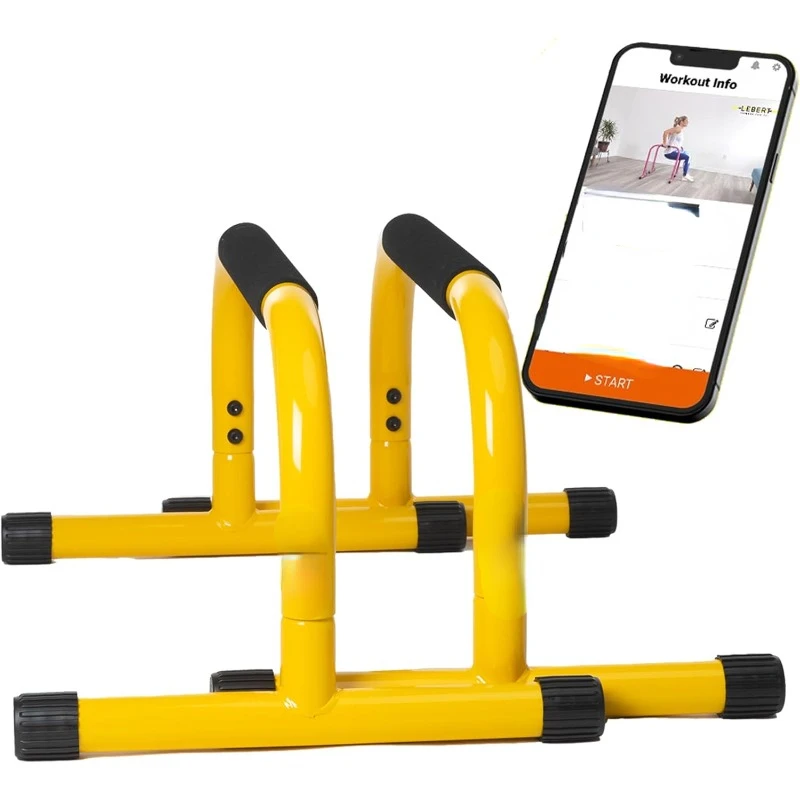 Parallette Push Up Bars Dip Station Stand - Perfect for Home and Garage Gym Exercise Equipment - Gymnastics