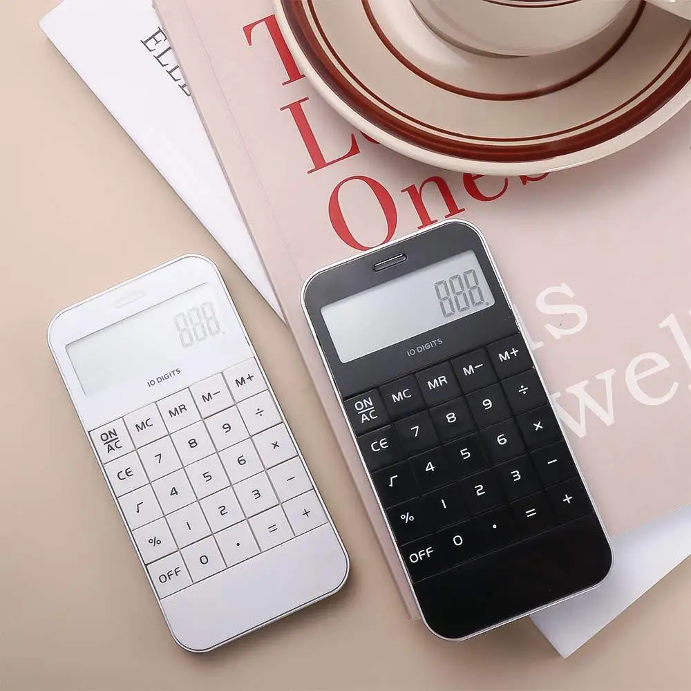 School Mini Universal Display Pocket Office Electronic Digit Calculator White Black