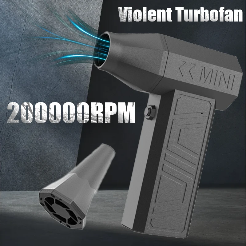 Turbo Fan Jet Blower 200000RPM Cordless Air Blower Type-C Charging Turbo Violent Fan Brushless Electric Air Duster Car Dusting