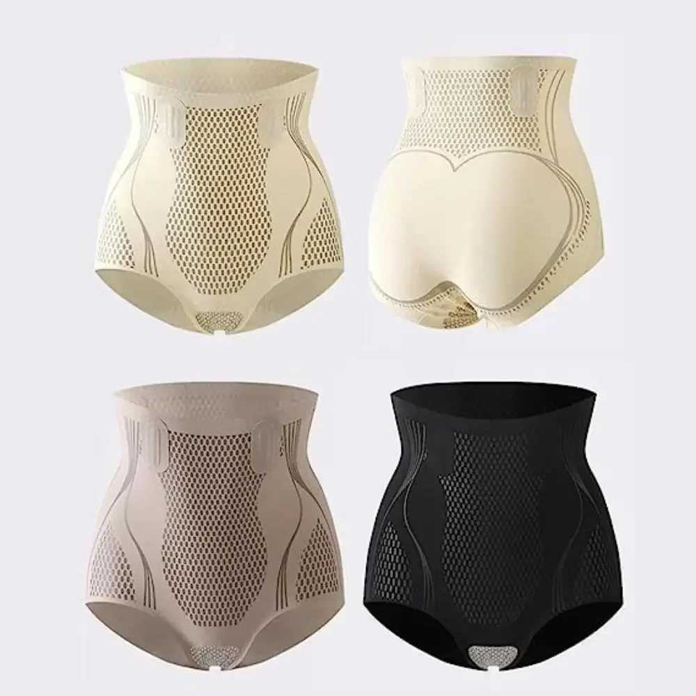 Tummy Control Butt Lifting Shorts for Yoga Sports Ice Silk Ion Fiber Repair Shaping Panties High Waist Sculpt Ion Shaping Shorts