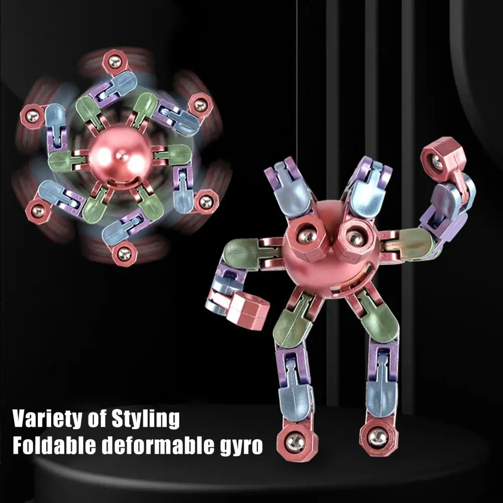 Wandelbarer Fidget Spinner, tragbar, Stressabbau, Verformung, mechanischer Arm, Fingerspitze, Gyro-Kette, Roboter-Spinner, sensorisches Spielzeug