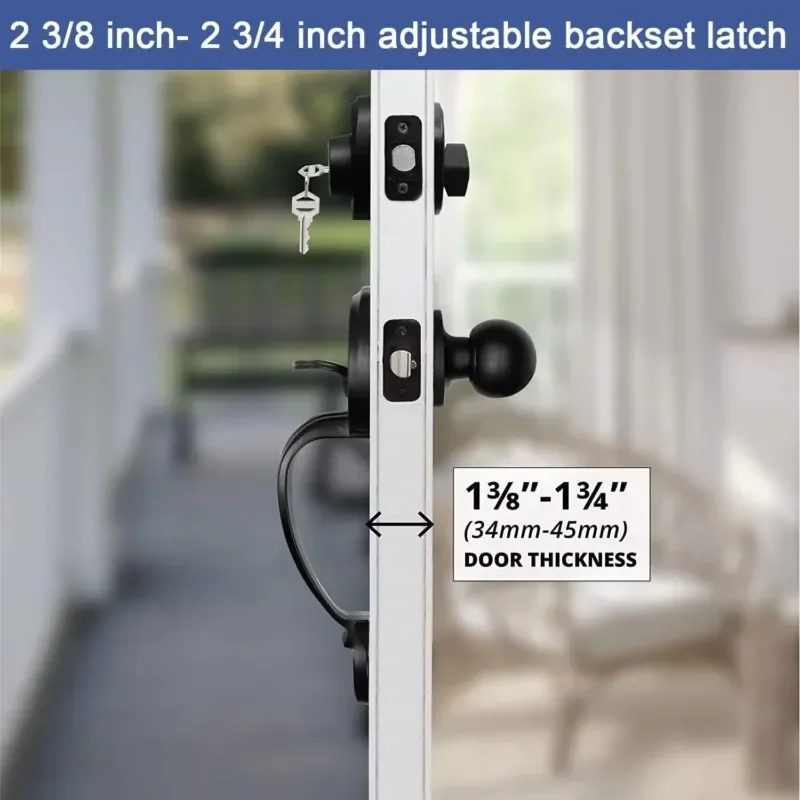 Front Door Handle for Double Doors Entrance Grip Handle with Dummy Handle lockset with Deadbolt and interior knob