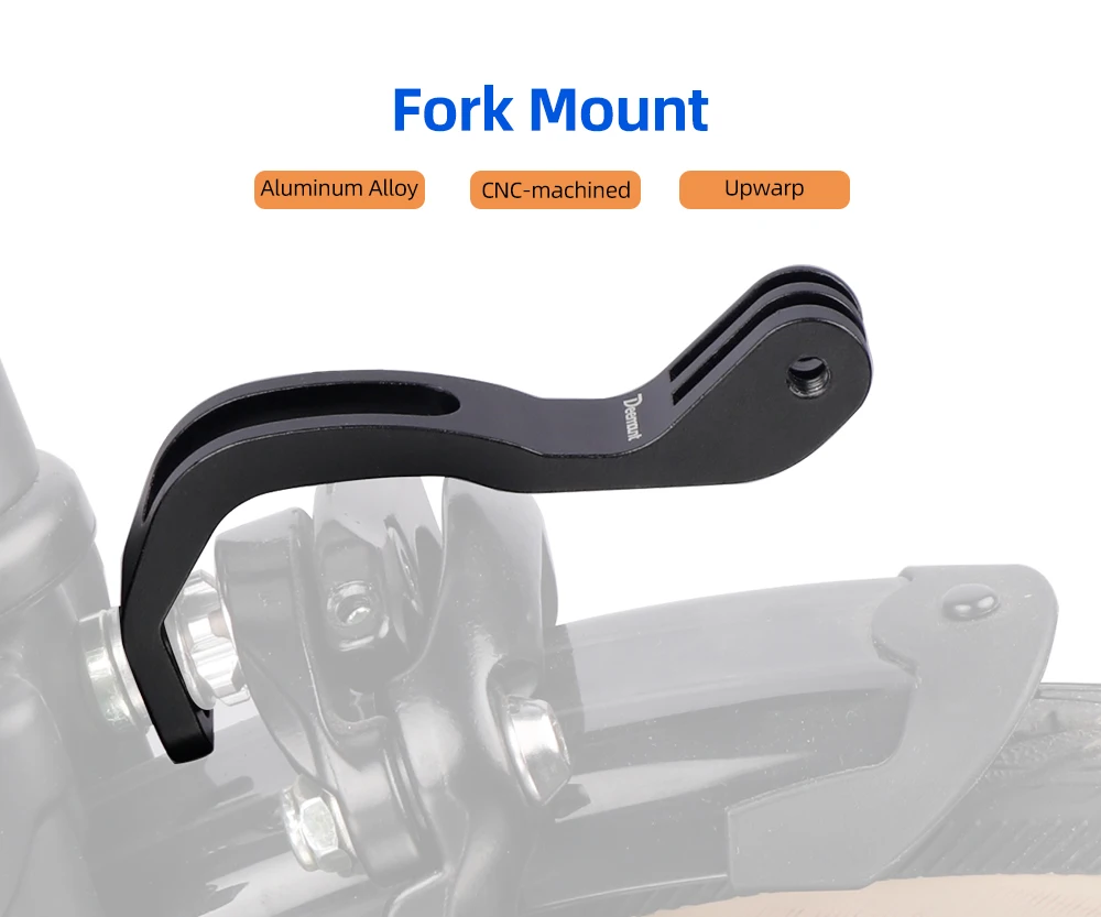 Deemount Vorderradgabel-Scheinwerferständer, passend für CATEYE/XOSS/Trek für Brompton-Faltrad 15 ° Warping Computer-Halterung für Gopro/Garmin – Detail 2