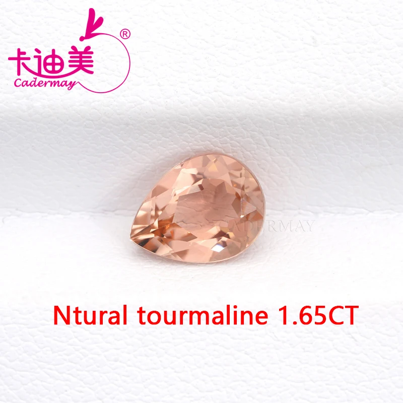 CADERMAY Pear Shape Pinkish Orange Color Real Natural Tourmaline Loose Stone With GRC Certificate Beads For Fine Jewelry Making