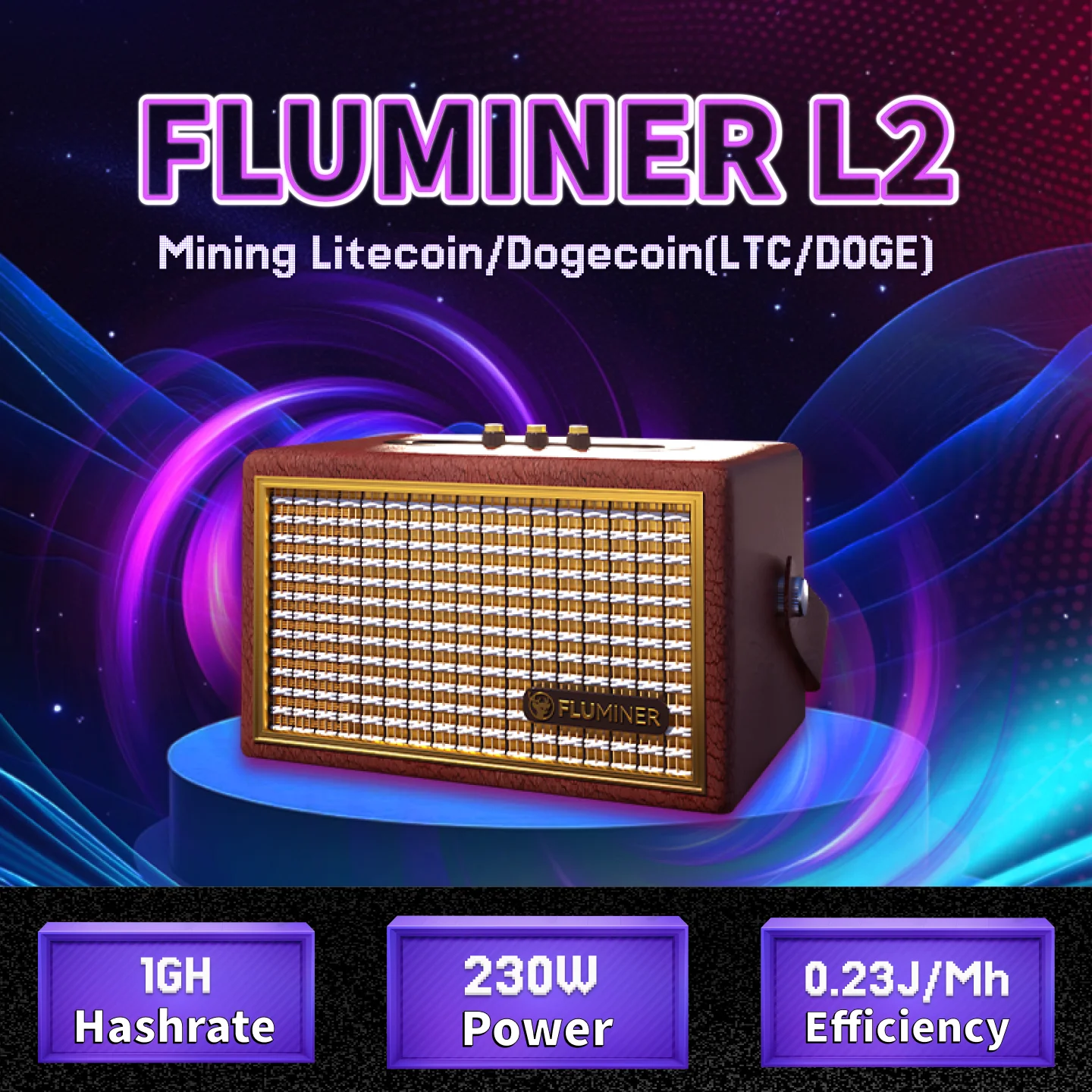 

Jingle Mining Fluminer L2 Litecoin Dogecoin Miner 1.2GH 280W WiFi Scrypt Mining Machine для домашнего использования на складе